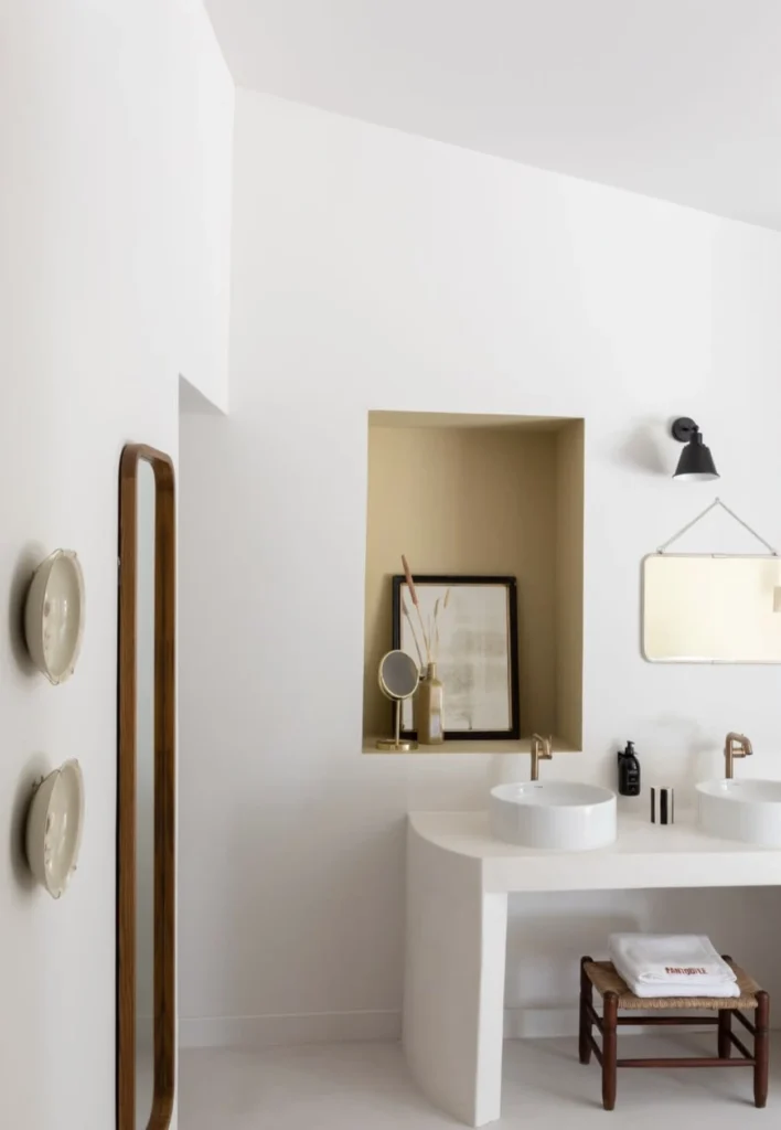 La salle de bain de Pantoufle Hôtel avec sa niche murale